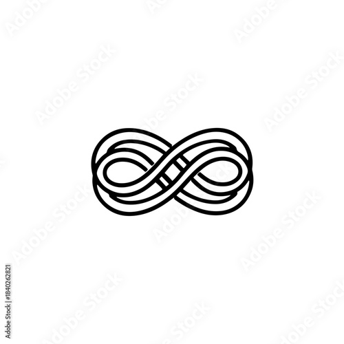 Infinity symbol design featuring an intricate interwoven knot pattern, representing endlessness, eternity, and limitless ideas. isolated on transparent background
