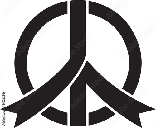 World aids day red ribbon peace symbol awareness global health support solidarity