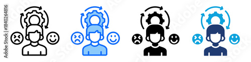 Emotional Regulation Icon Set Multi Style Vector Illustration