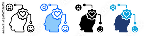 Emotional Development Icon Set Multi Style Vector Illustration