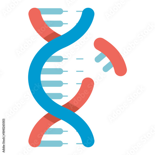 DNA genetic engineering flat icon