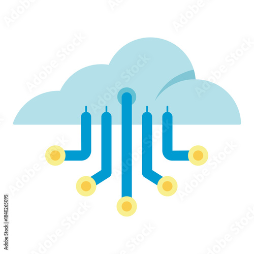 internet cloud server flat icon