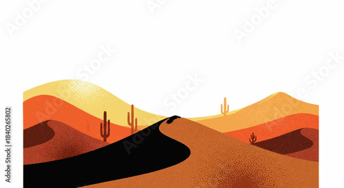 A warm-toned desert vector illustration