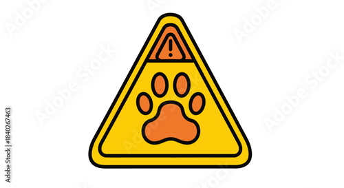 Paw Print Warning Symbol: Alerting to Potential Hazards for Animals and Others