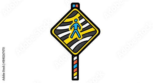 Pedestrian Crossing Sign: A Graphic Illustration for Safety, Guidance, and Urban Environments