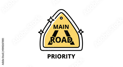Main Road Priority Sign Illustrating Safety and Guiding Drivers with Clarity and Precision