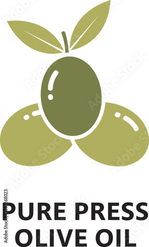 Premium Pure Press Olive Oil Logo Design Natural Healthy Cooking Product Vector Illustration 