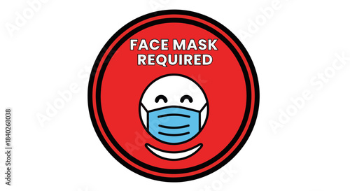 Mandatory Face Mask Symbol For Enhanced Safety Precautions and Pandemic Regulations