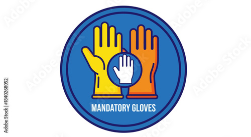 Mandatory Gloves Symbol: Safety Sign for Industrial Protection and Hand Hygiene