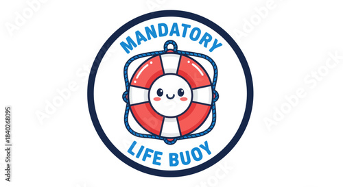 Mandatory Life Buoy Cartoon for Water Safety, Protection, and Maritime Regulations