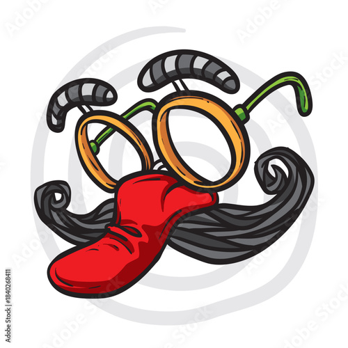 Clown Mask Cartoon Vector Illustration