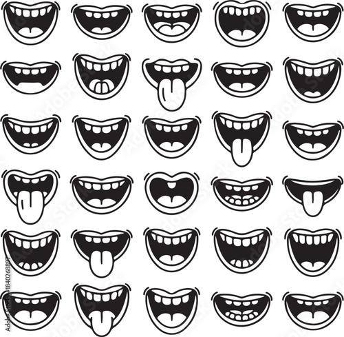 Collection of Expressive Mouth Illustrations
