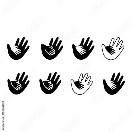 Child hand in parent hand silhouette pack