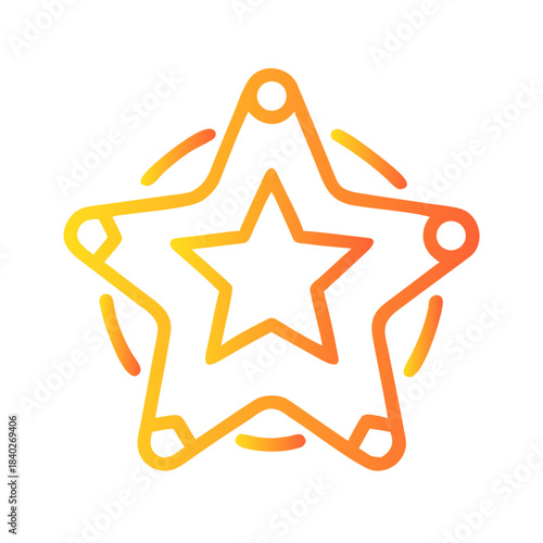 a flat gradient outline icon of a collaboration st for web and graphic design