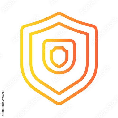 a flat gradient outline icon of a cyber protection for web and graphic design
