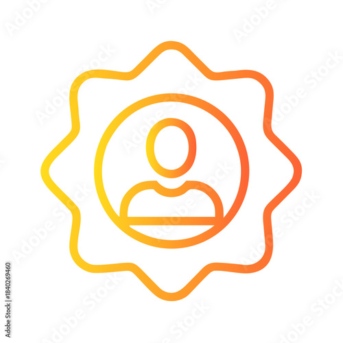 a flat gradient outline icon of a community support for web and graphic design