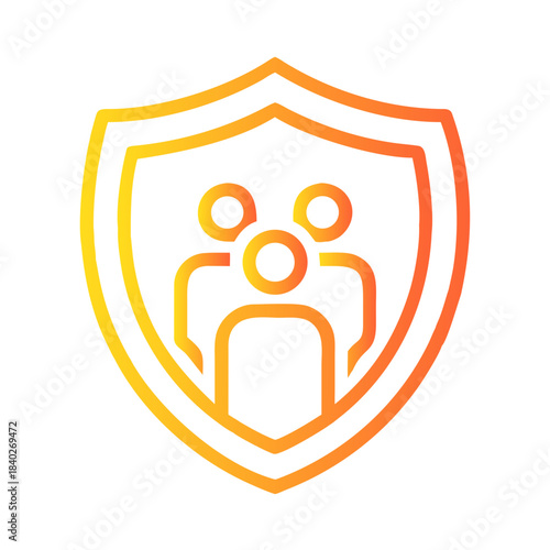 a flat gradient outline icon of a community trust for web and graphic design