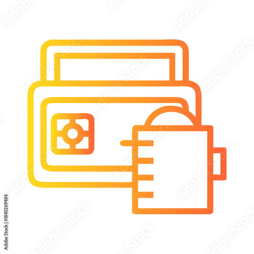 a flat gradient outline icon of a cybera flat grad for web and graphic design