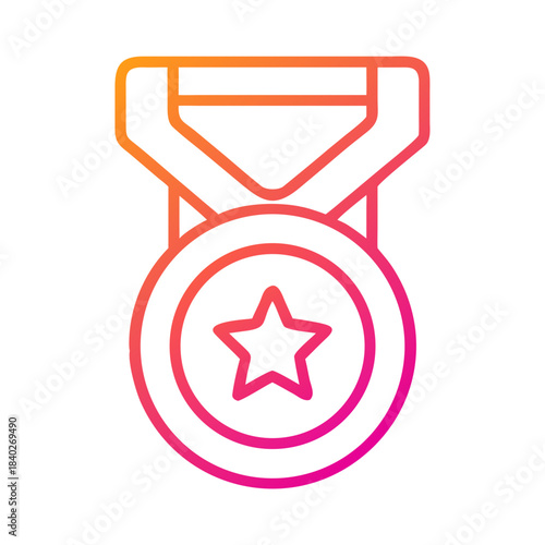 a flat gradient outline icon of a company reputation for web and graphic design