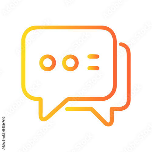 a flat gradient outline icon of a help desk chat b for web and graphic design