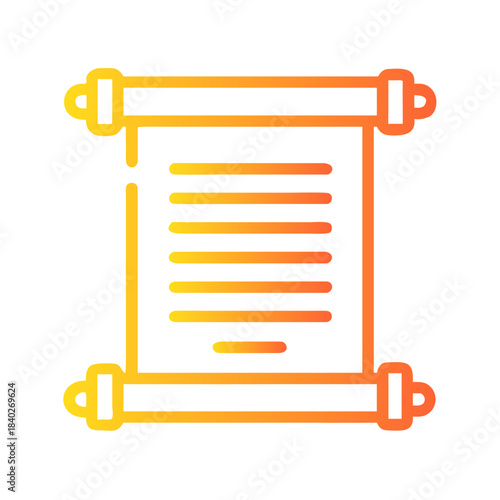 a flat gradient outline icon of a mission statement for web and graphic design