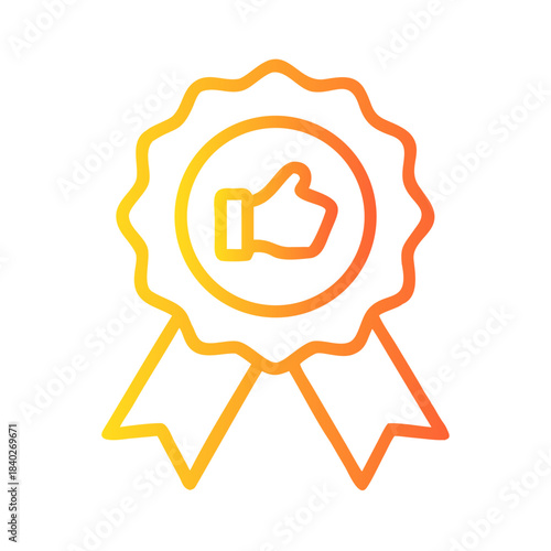 a flat gradient outline icon of a partnership award for web and graphic design