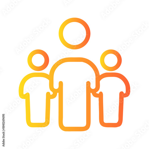 a flat gradient outline icon of a people first icon for web and graphic design