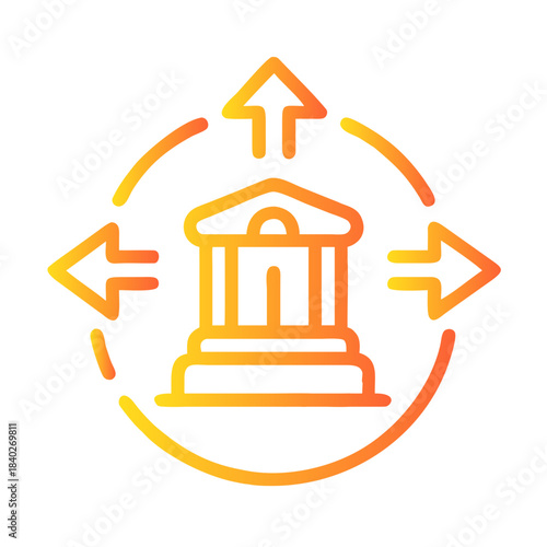 a flat gradient outline icon of a transparent governance for web and graphic design