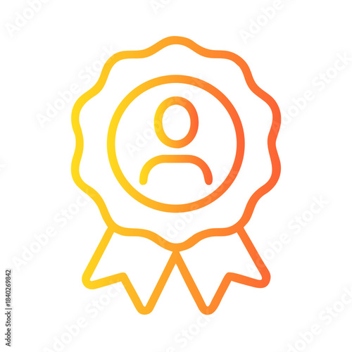 a flat gradient outline icon of a user verification for web and graphic design