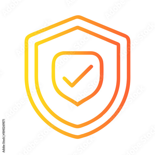 a flat gradient outline icon of a verified organization for web and graphic design