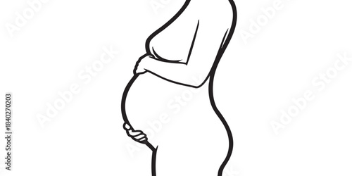 Pregnancy outline icon vector	
