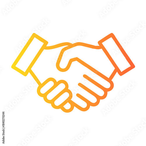 a flat gradient outline icon of an ethical handshake for web and graphic design
