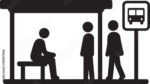 bus stop vector silhouette vector
