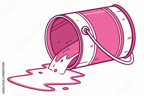 illustration of a pink bucket