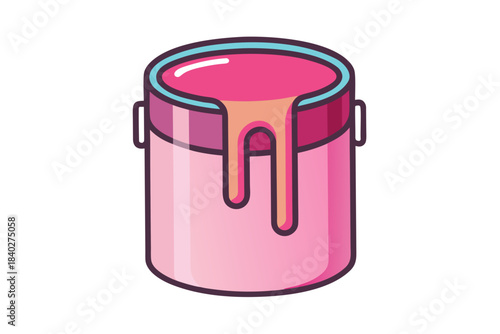 vector illustration of a bucket with paint