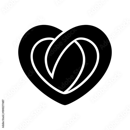 Romantic Glossy Hearts Vector Icon Isolated on White.