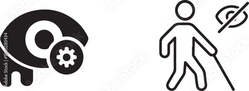 Collection of eye and blind icons in various colors