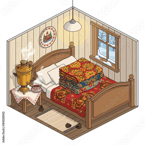 cozy vintage bedroom with wood paneling and floral decor perfect for relaxing and resting in