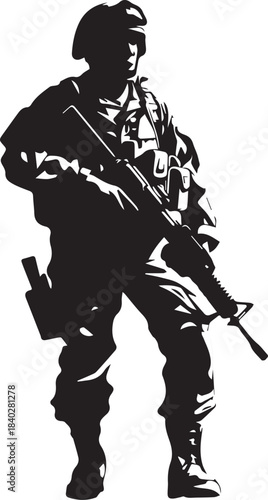  Professional Silhouette of Soldier Saluting with Rifle Showing Respect