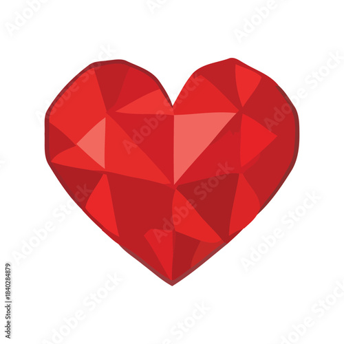 Vibrant red heart vector illustration depicting profound love, family bonds, and deep affection in a beautifully layered graphic design