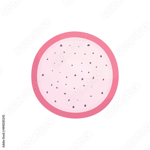 Dragon fruit slice on a white background. Healthy nutrition. White-fleshed pitaya. Tropical fruit.