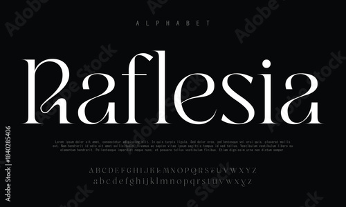 Raflesia typeface font with futuristic minimal design for logos, music, sports, and digital typography.