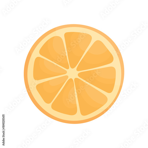 Orange slice on a white background. Orange fruits. Healthy nutrition. Citrus fruits.