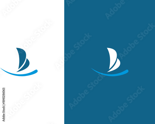 yacht in the sea vector illustration