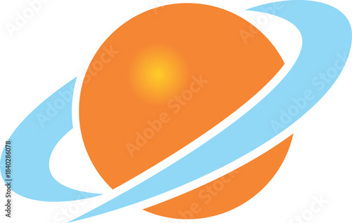 saturnus planet sphere vector logo