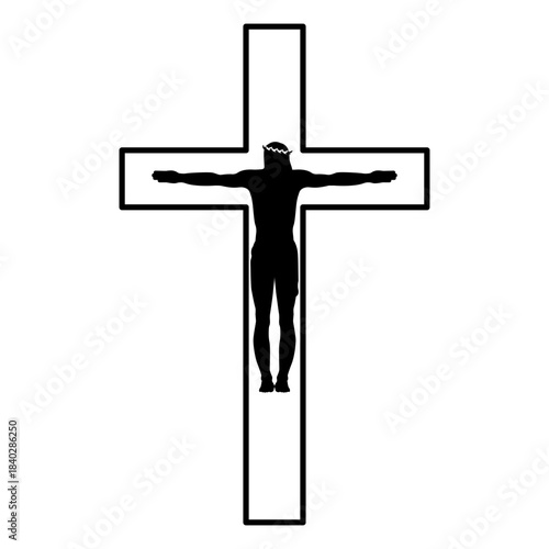 Modern Jesus Christ Crucifix Icon Symbol Cross