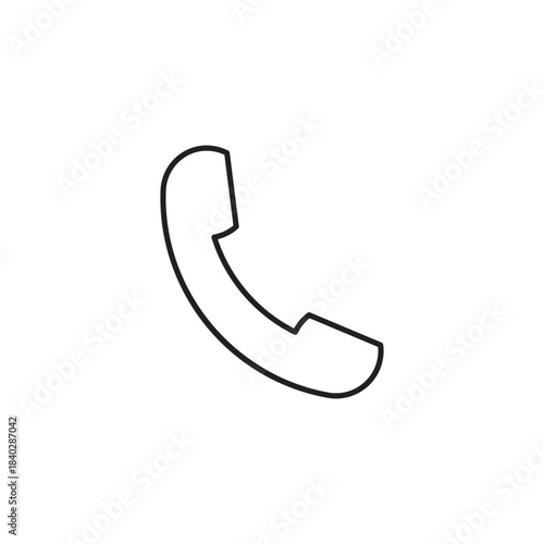 Minimal line-style phone icon showing a classic handset for communication and calling purposes. Ideal for business contact pages, customer support, call centers, apps, telecom services, office design.