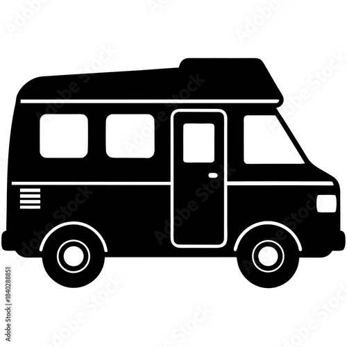 Camper Van Silhouette Vector