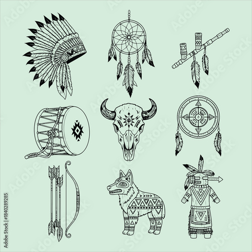 Stunning tribal icons for native culture design projects