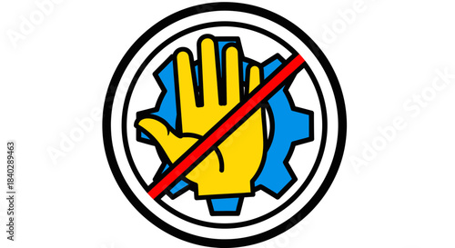 Industrial Prohibition Icon Illustrating Safety Regulations And Avoidance Protocols
